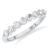 Half Eternity Wedding Band with 0.47 TCW Round Cut Moissanite – Yellow, White, or Rose Gold