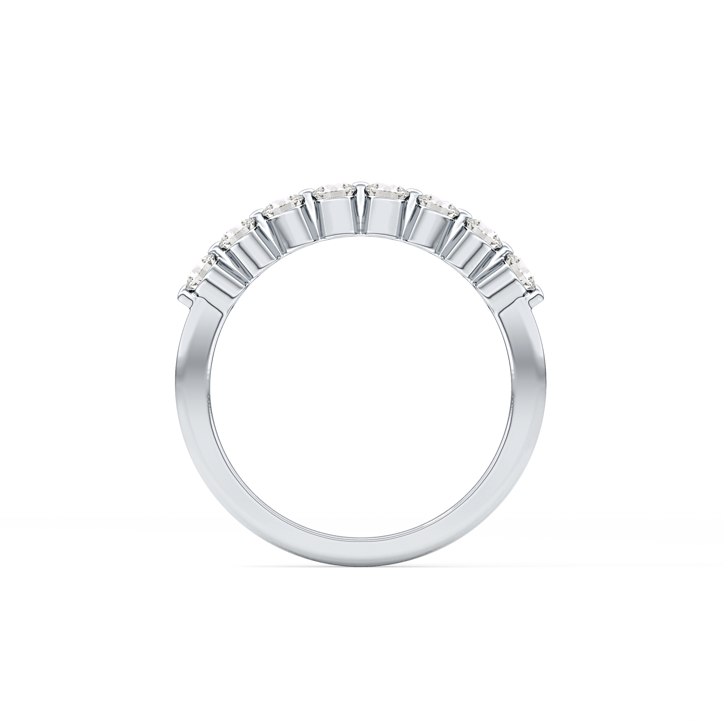 Half Eternity Wedding Band with 0.47 TCW Round Cut Moissanite – Yellow, White, or Rose Gold