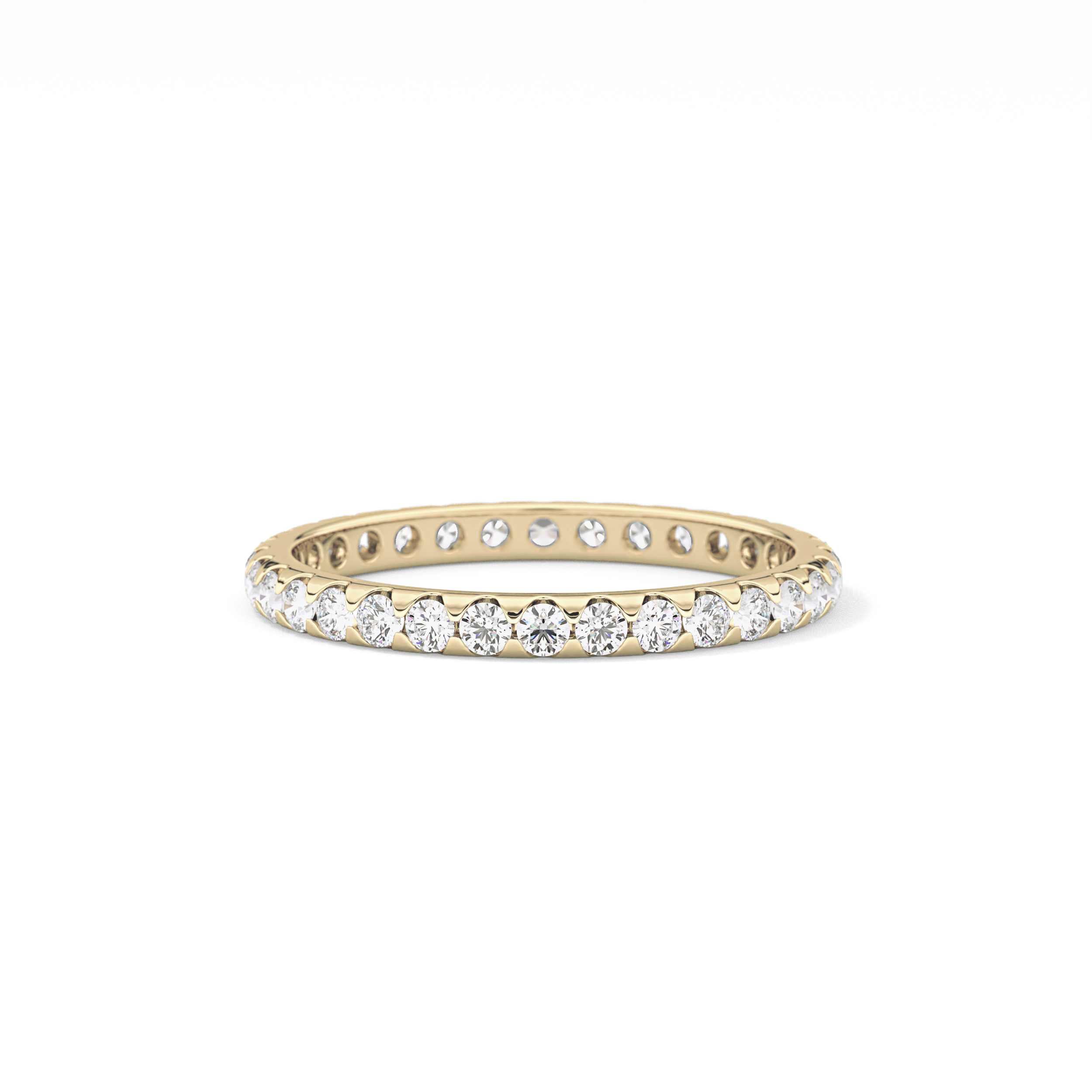 Full Eternity Wedding Band with 0.59 TCW Round Cut Moissanite – Yellow, White, or Rose Gold
