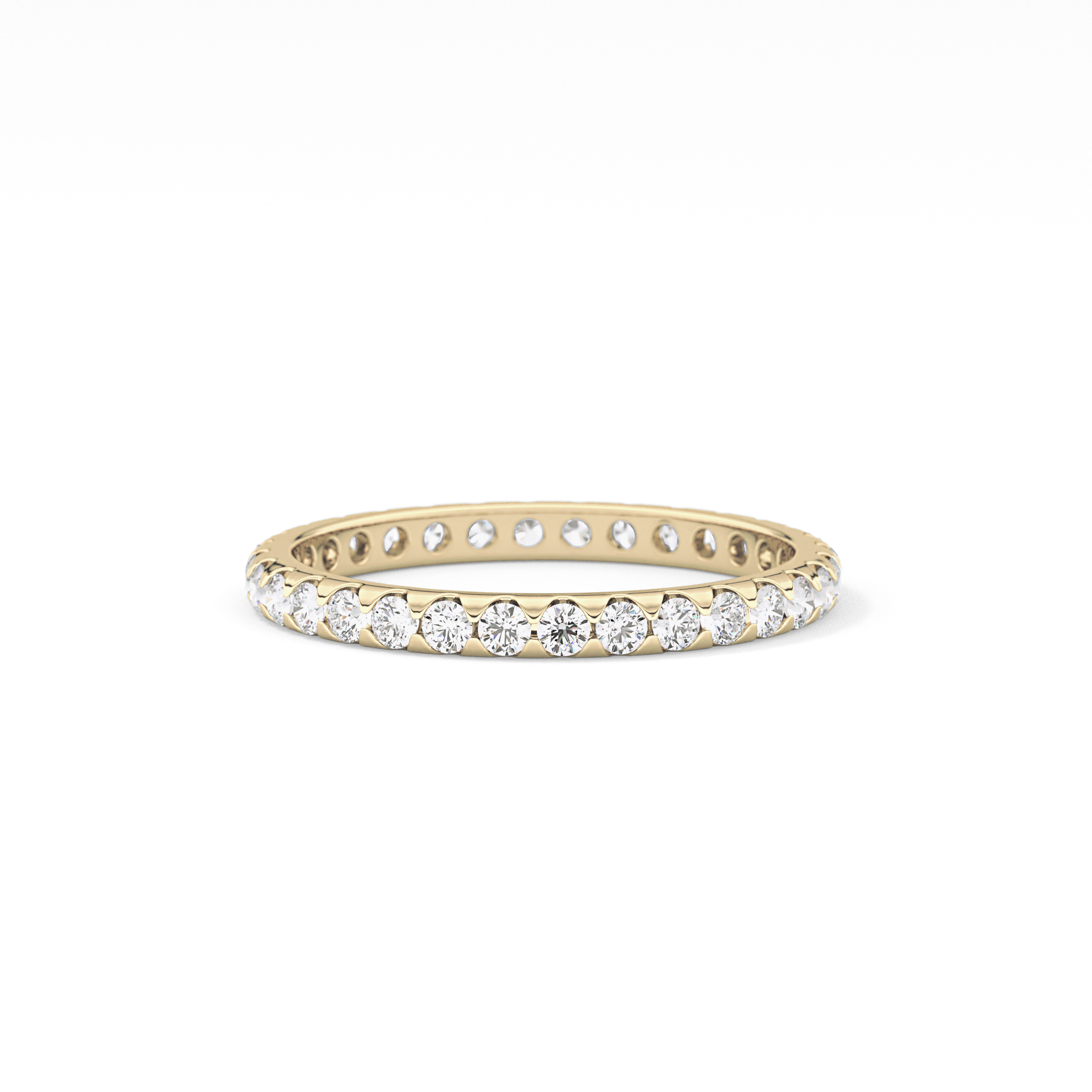 Full Eternity Wedding Band with 0.59 TCW Round Cut Moissanite – Yellow, White, or Rose Gold
