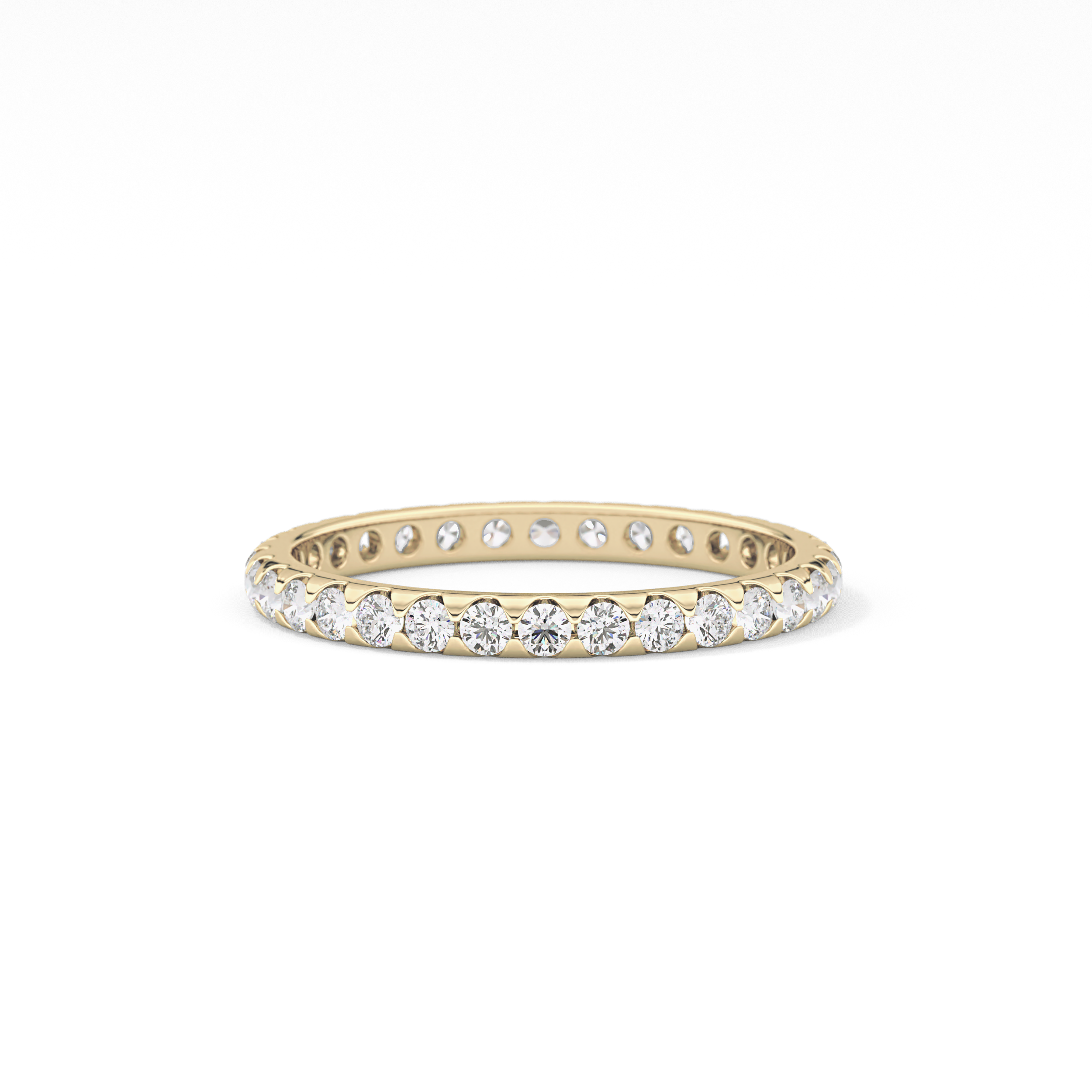 Full Eternity Wedding Band with 0.59 TCW Round Cut Moissanite – Yellow, White, or Rose Gold