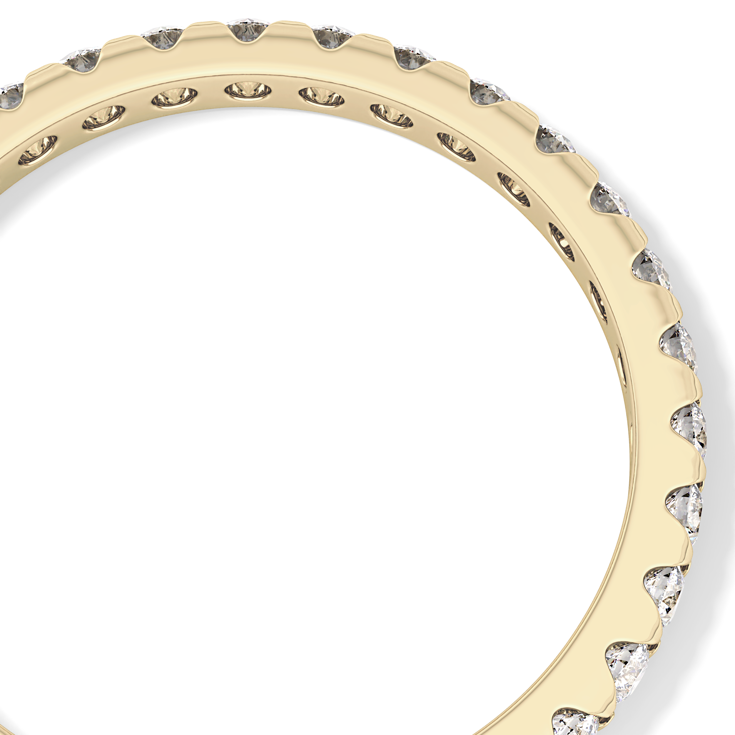Full Eternity Wedding Band with 0.59 TCW Round Cut Moissanite – Yellow, White, or Rose Gold
