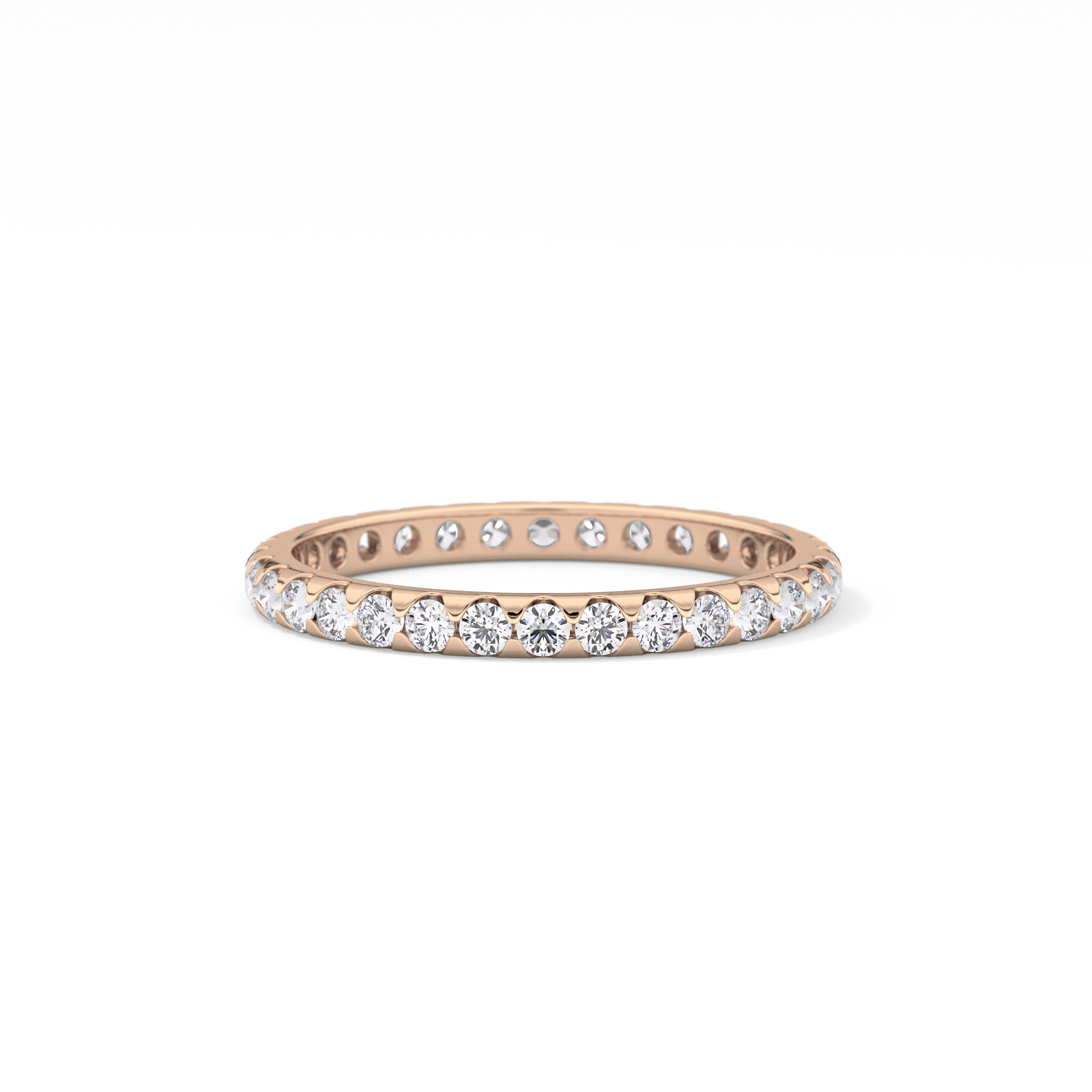 Full Eternity Wedding Band with 0.59 TCW Round Cut Moissanite – Yellow, White, or Rose Gold