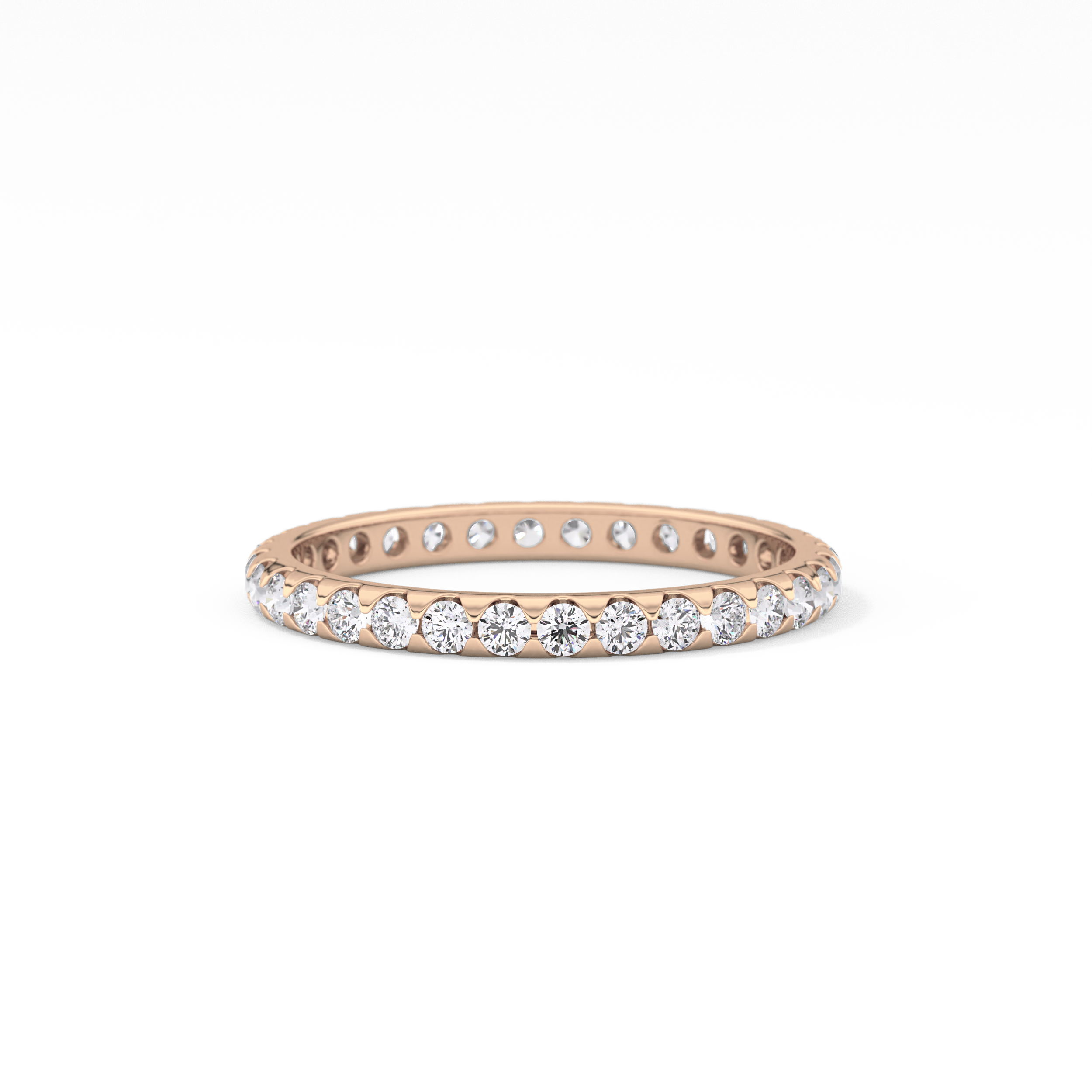 Full Eternity Wedding Band with 0.59 TCW Round Cut Moissanite – Yellow, White, or Rose Gold