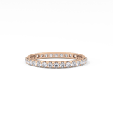 Full Eternity Wedding Band with 0.59 TCW Round Cut Moissanite – Yellow, White, or Rose Gold