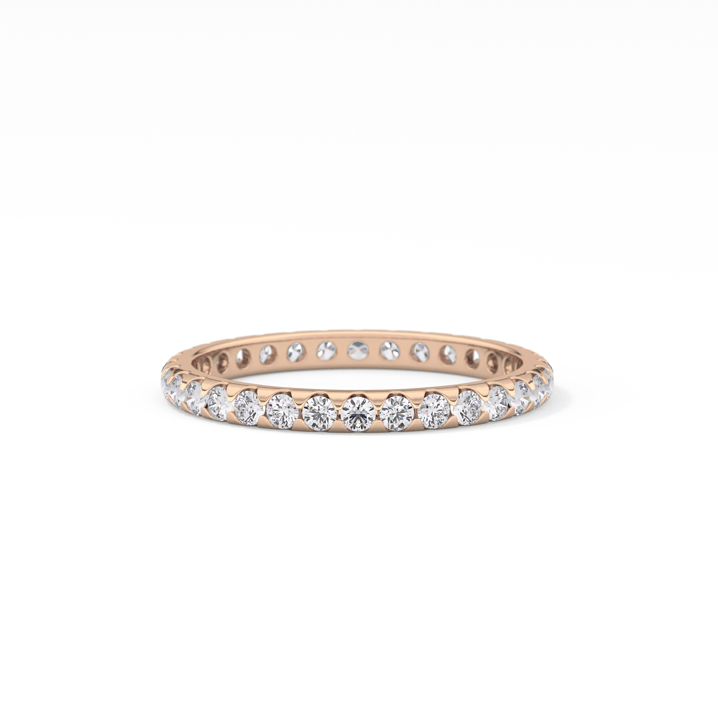 Full Eternity Wedding Band with 0.59 TCW Round Cut Moissanite – Yellow, White, or Rose Gold