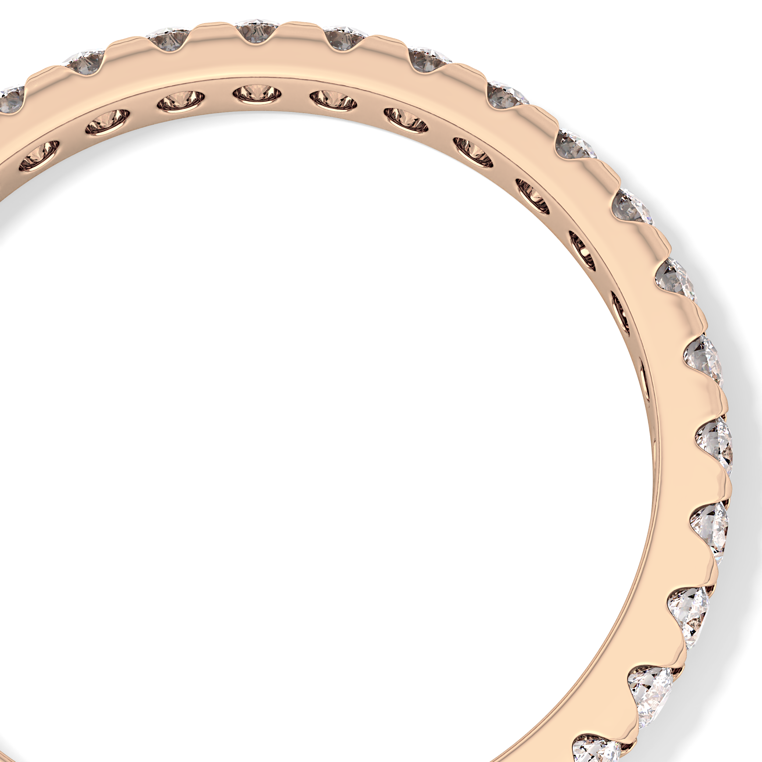Full Eternity Wedding Band with 0.59 TCW Round Cut Moissanite – Yellow, White, or Rose Gold