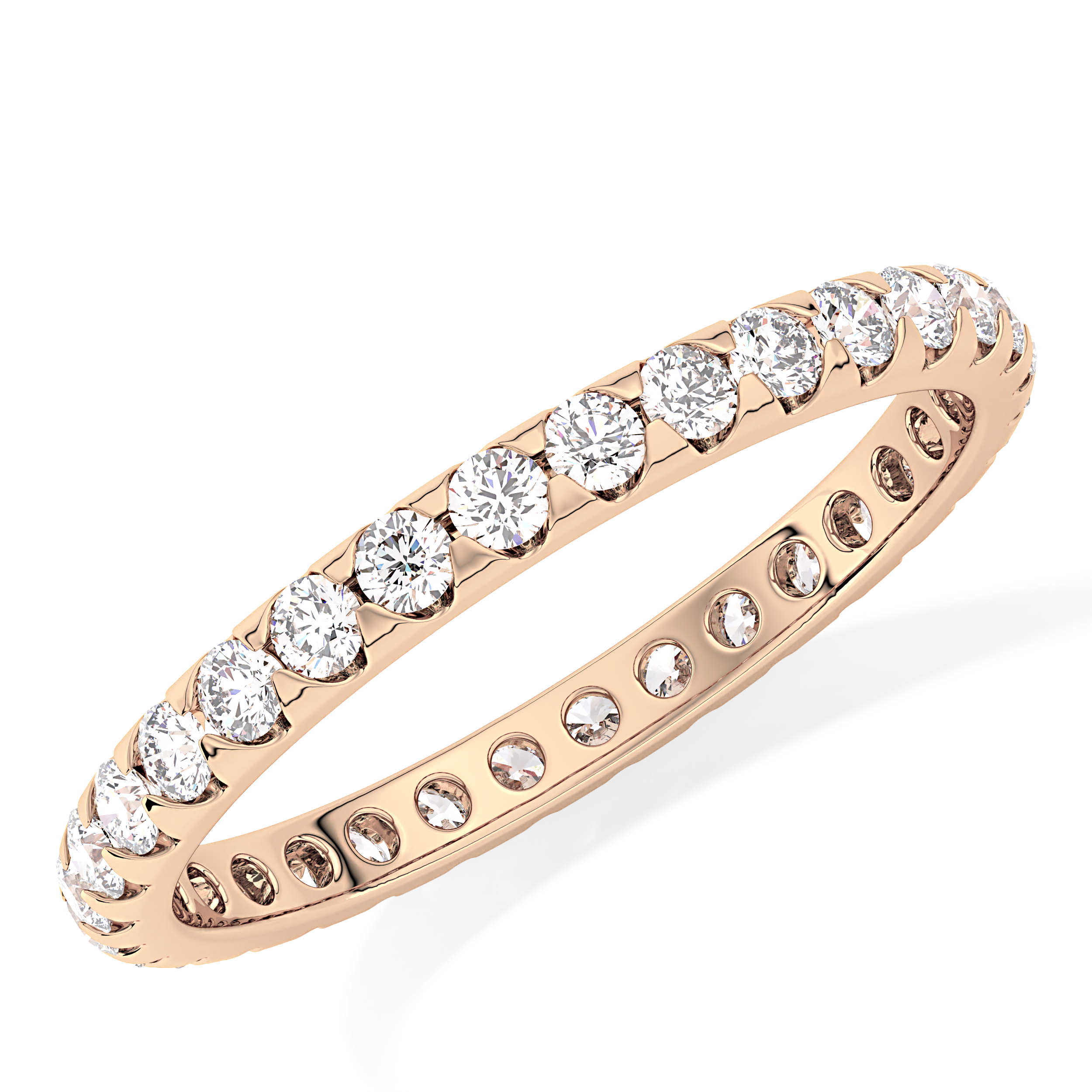 Full Eternity Wedding Band with 0.59 TCW Round Cut Moissanite – Yellow, White, or Rose Gold