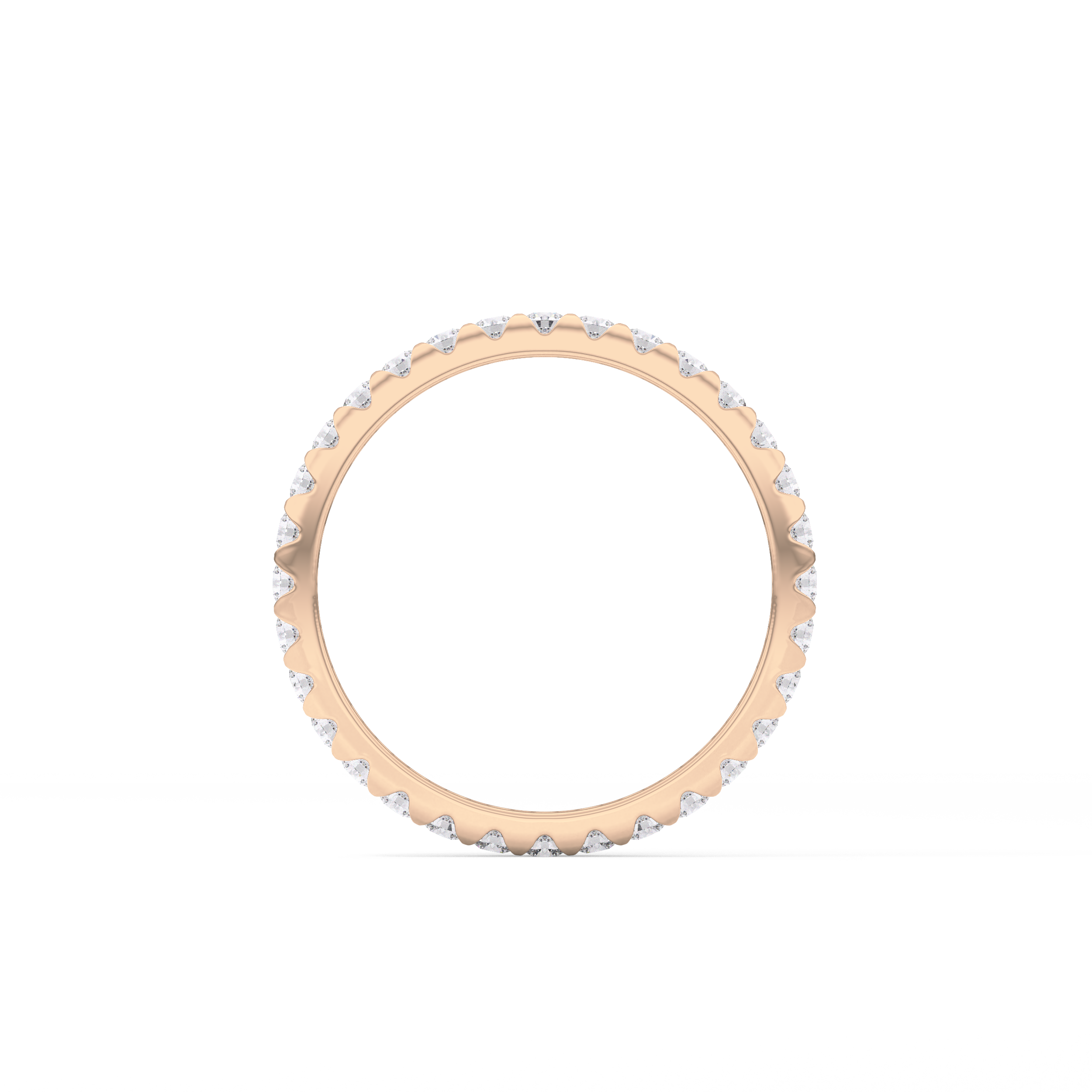 Full Eternity Wedding Band with 0.59 TCW Round Cut Moissanite – Yellow, White, or Rose Gold