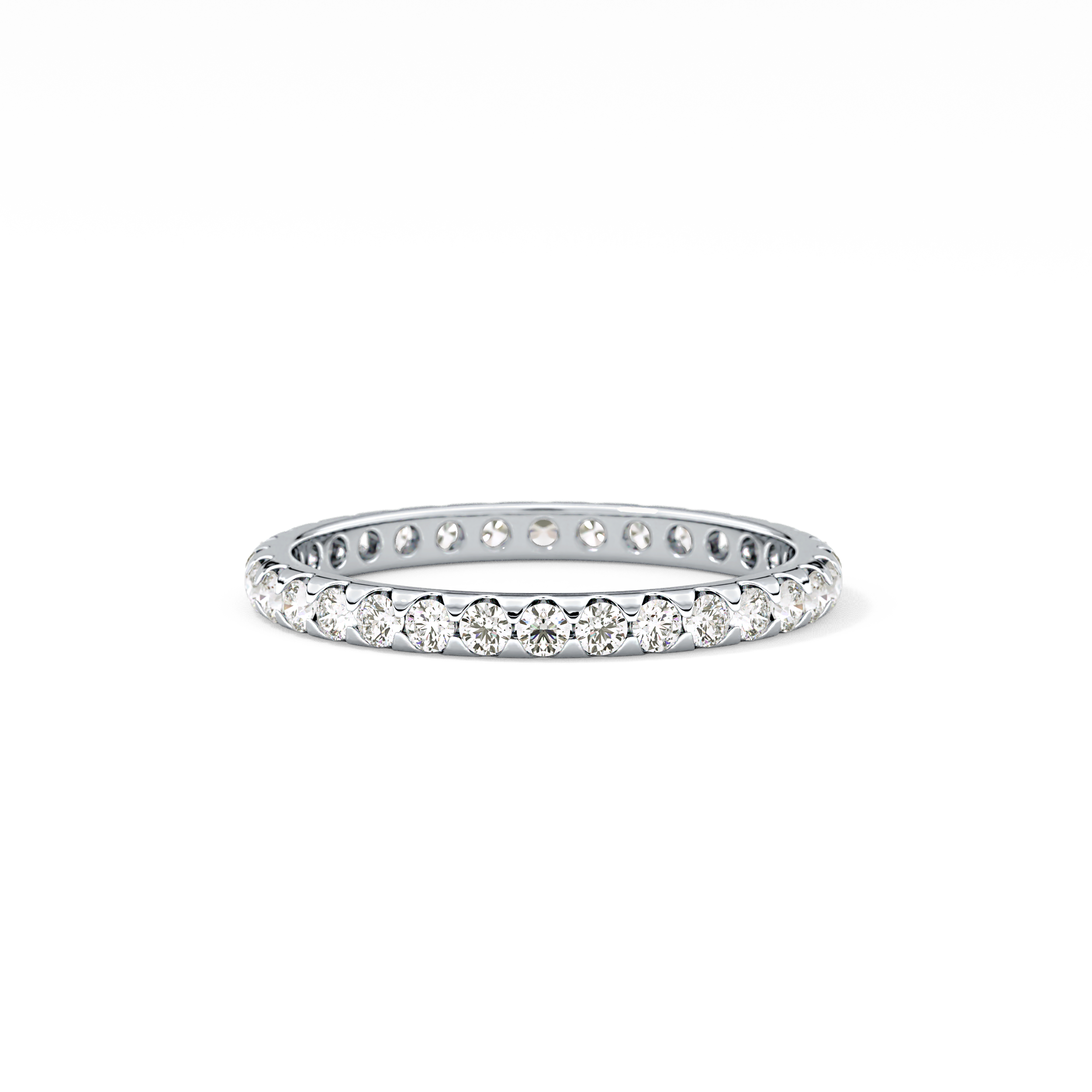 Full Eternity Wedding Band with 0.59 TCW Round Cut Moissanite – Yellow, White, or Rose Gold
