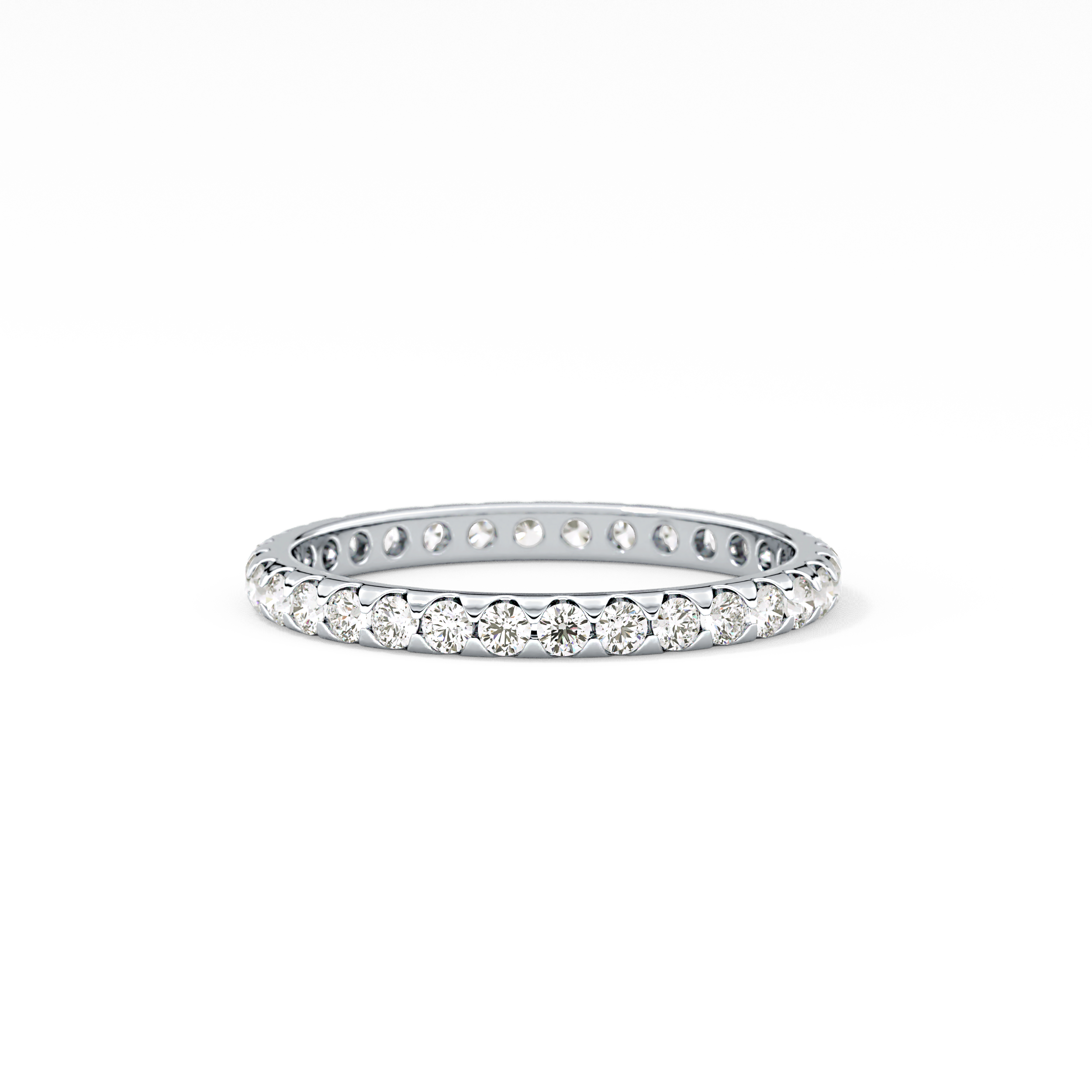 Full Eternity Wedding Band with 0.59 TCW Round Cut Moissanite – Yellow, White, or Rose Gold