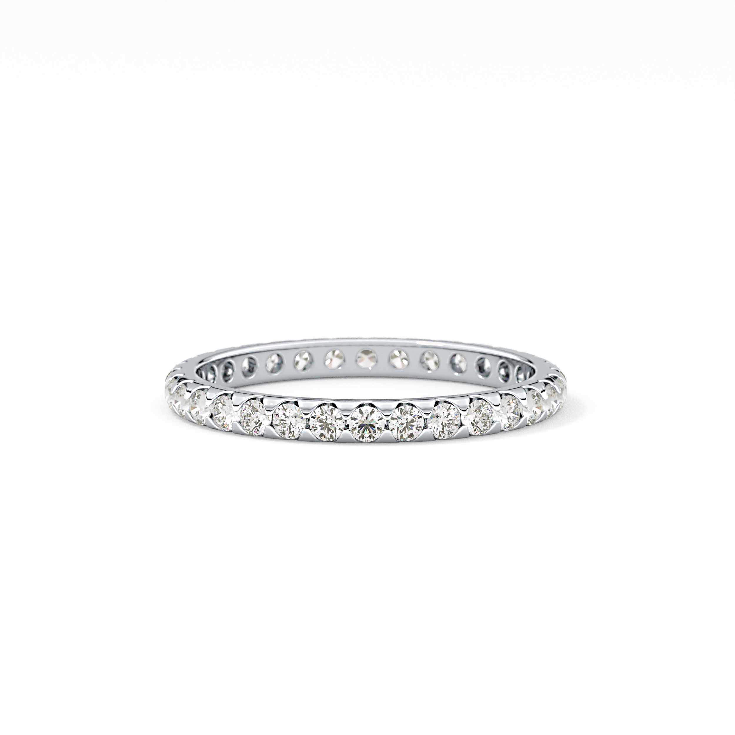 Full Eternity Wedding Band with 0.59 TCW Round Cut Moissanite – Yellow, White, or Rose Gold