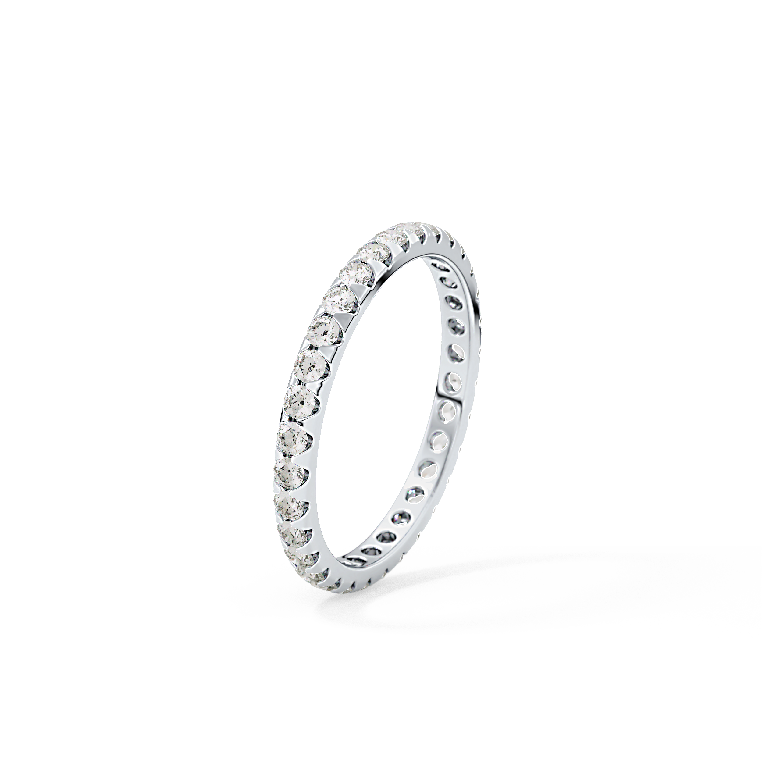 Full Eternity Wedding Band with 0.59 TCW Round Cut Moissanite – Yellow, White, or Rose Gold