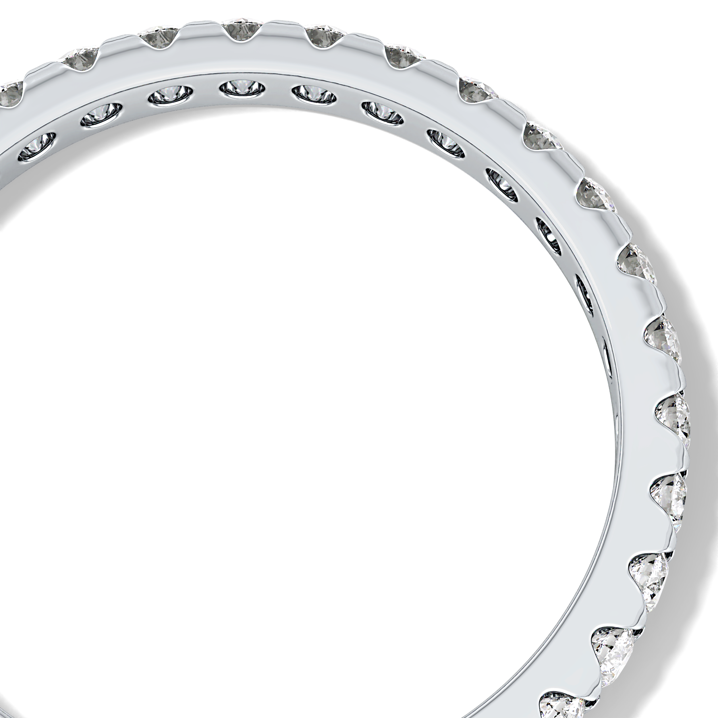 Full Eternity Wedding Band with 0.59 TCW Round Cut Moissanite – Yellow, White, or Rose Gold