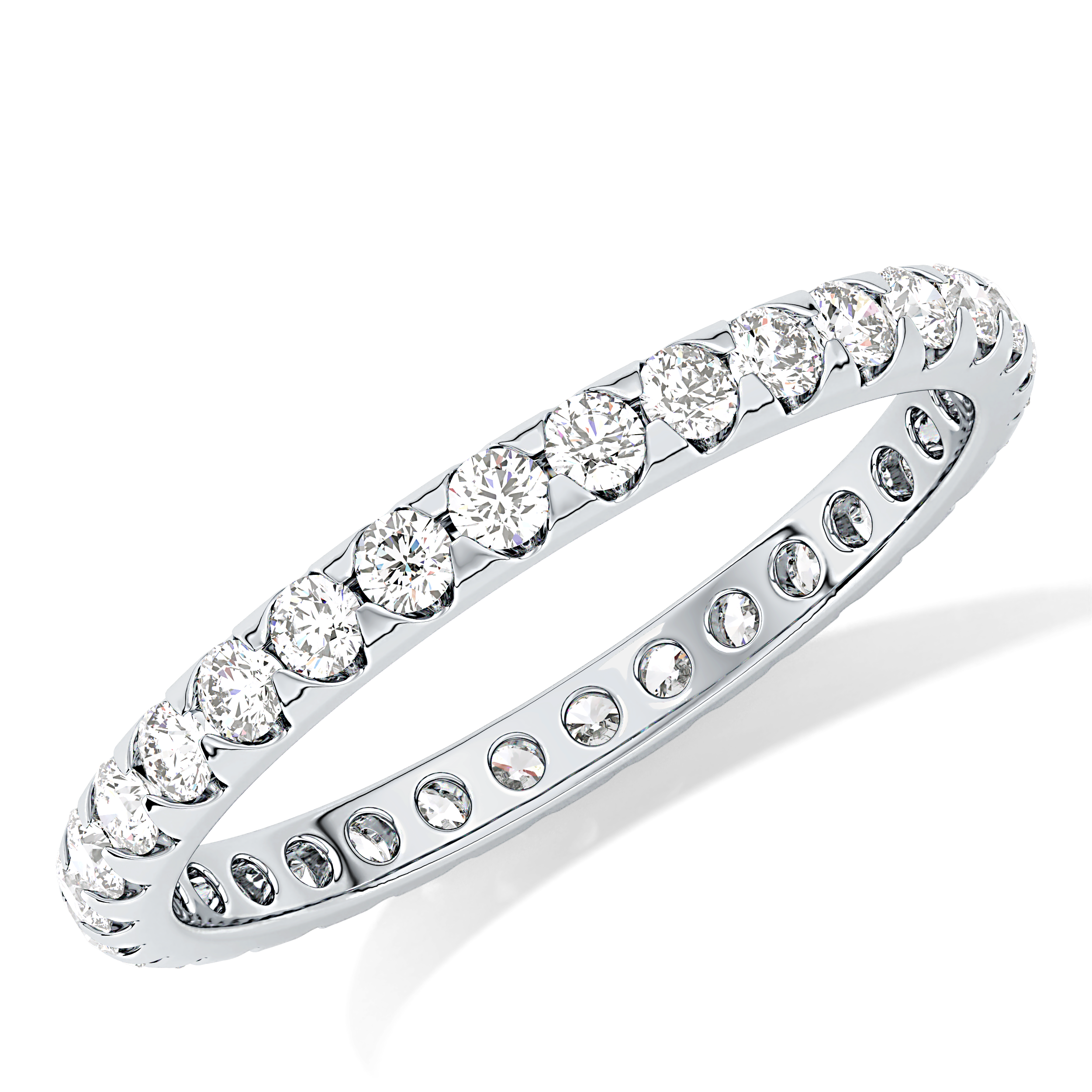 Full Eternity Wedding Band with 0.59 TCW Round Cut Moissanite – Yellow, White, or Rose Gold