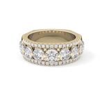 Half Eternity Wedding Band with 2.67 TCW Round Cut Moissanite – Yellow, White, or Rose Gold