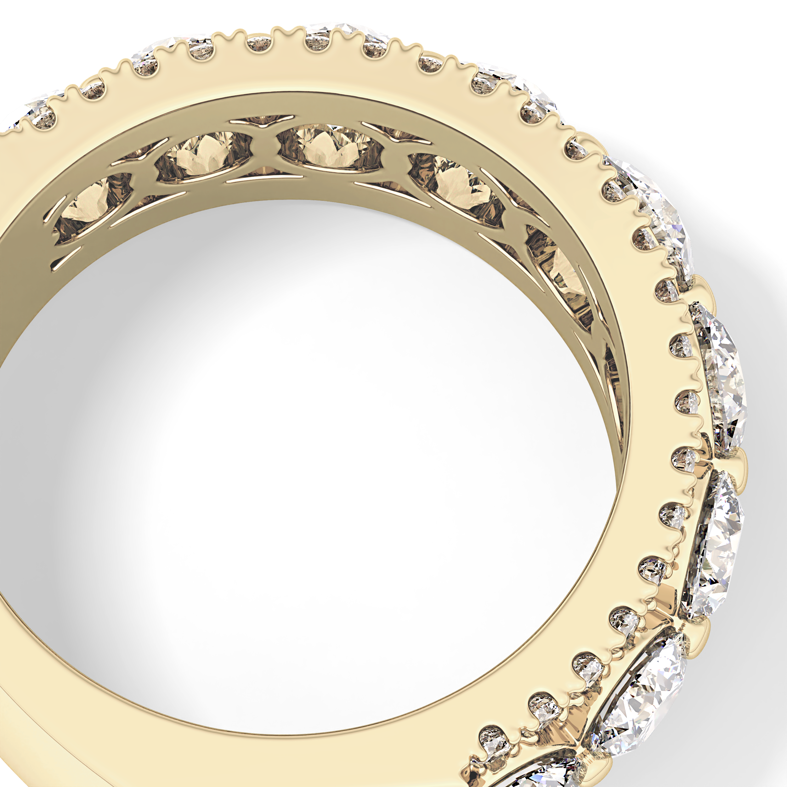 Half Eternity Wedding Band with 2.67 TCW Round Cut Moissanite – Yellow, White, or Rose Gold