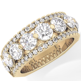 Half Eternity Wedding Band with 2.67 TCW Round Cut Moissanite – Yellow, White, or Rose Gold