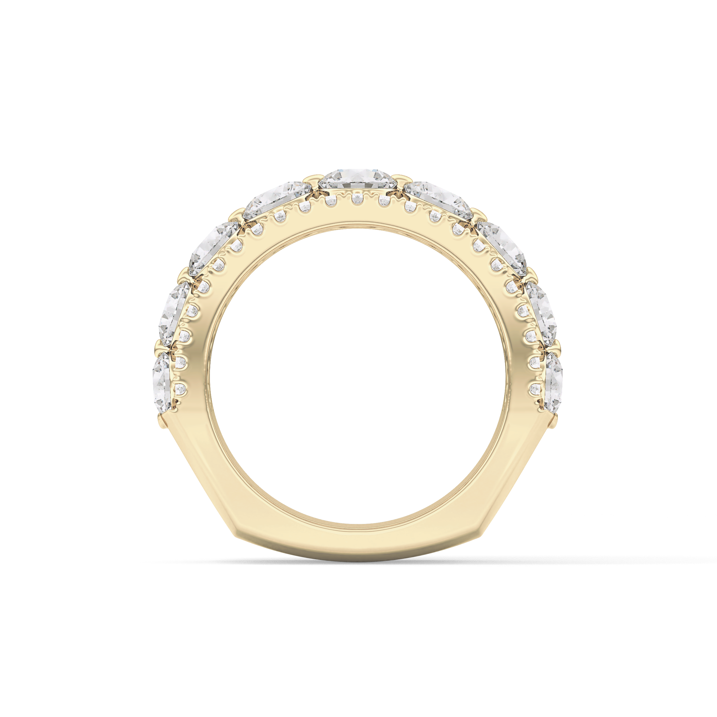Half Eternity Wedding Band with 2.67 TCW Round Cut Moissanite – Yellow, White, or Rose Gold