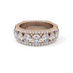 Half Eternity Wedding Band with 2.67 TCW Round Cut Moissanite – Yellow, White, or Rose Gold