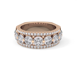 Half Eternity Wedding Band with 2.67 TCW Round Cut Moissanite – Yellow, White, or Rose Gold