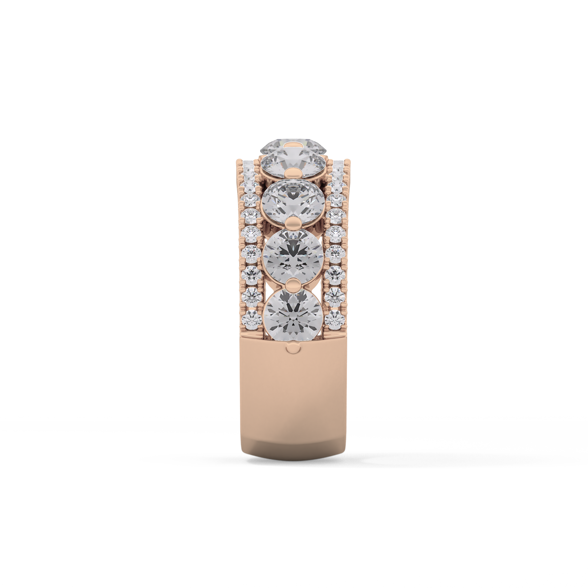 Half Eternity Wedding Band with 2.67 TCW Round Cut Moissanite – Yellow, White, or Rose Gold