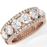 Half Eternity Wedding Band with 2.67 TCW Round Cut Moissanite – Yellow, White, or Rose Gold