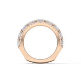Half Eternity Wedding Band with 2.67 TCW Round Cut Moissanite – Yellow, White, or Rose Gold