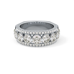 Half Eternity Wedding Band with 2.67 TCW Round Cut Moissanite – Yellow, White, or Rose Gold