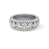 Half Eternity Wedding Band with 2.67 TCW Round Cut Moissanite – Yellow, White, or Rose Gold