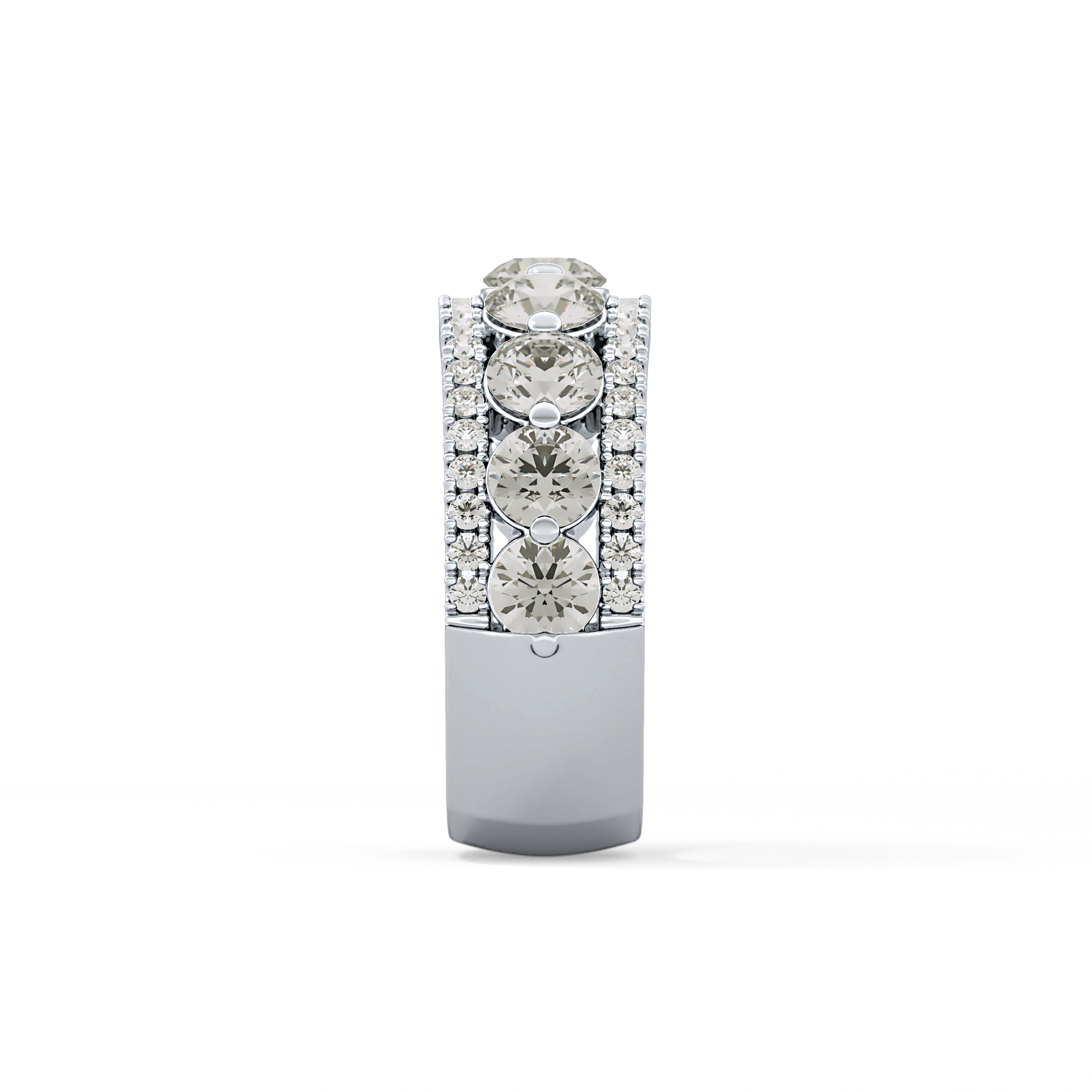 Half Eternity Wedding Band with 2.67 TCW Round Cut Moissanite – Yellow, White, or Rose Gold