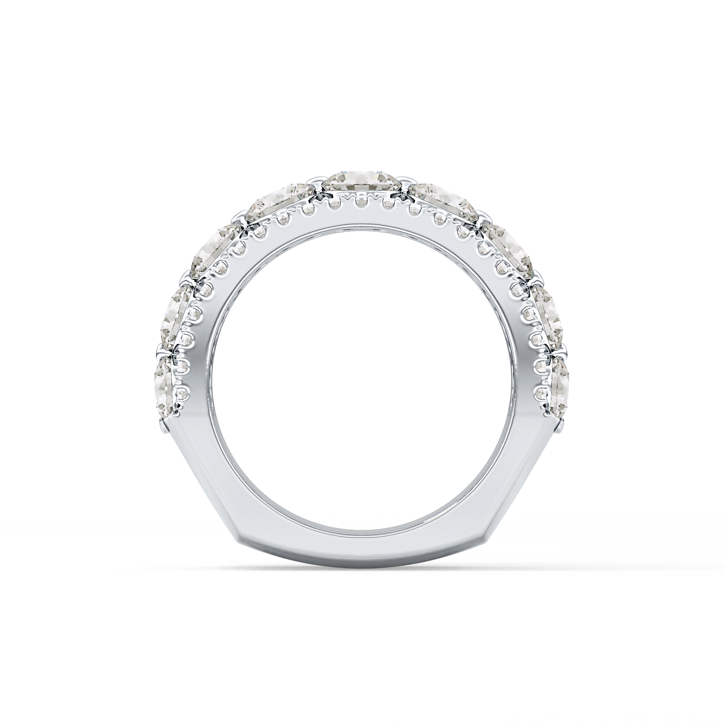 Half Eternity Wedding Band with 2.67 TCW Round Cut Moissanite – Yellow, White, or Rose Gold