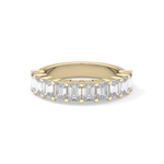 Half Eternity Wedding Band with 2.26 TCW Emerald Cut Moissanite – Yellow, White, or Rose Gold