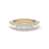 Half Eternity Wedding Band with 2.26 TCW Emerald Cut Moissanite – Yellow, White, or Rose Gold