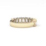 Half Eternity Wedding Band with 2.26 TCW Emerald Cut Moissanite – Yellow, White, or Rose Gold