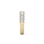 Half Eternity Wedding Band with 2.26 TCW Emerald Cut Moissanite – Yellow, White, or Rose Gold