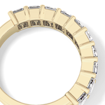 Half Eternity Wedding Band with 2.26 TCW Emerald Cut Moissanite – Yellow, White, or Rose Gold