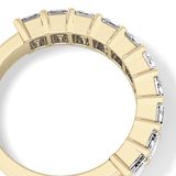 Half Eternity Wedding Band with 2.26 TCW Emerald Cut Moissanite – Yellow, White, or Rose Gold