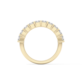 Half Eternity Wedding Band with 2.26 TCW Emerald Cut Moissanite – Yellow, White, or Rose Gold