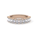 Half Eternity Wedding Band with 2.26 TCW Emerald Cut Moissanite – Yellow, White, or Rose Gold