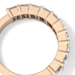 Half Eternity Wedding Band with 2.26 TCW Emerald Cut Moissanite – Yellow, White, or Rose Gold
