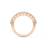 Half Eternity Wedding Band with 2.26 TCW Emerald Cut Moissanite – Yellow, White, or Rose Gold