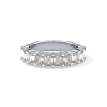 Half Eternity Wedding Band with 2.26 TCW Emerald Cut Moissanite – Yellow, White, or Rose Gold