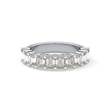 Half Eternity Wedding Band with 2.26 TCW Emerald Cut Moissanite – Yellow, White, or Rose Gold