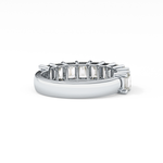 Half Eternity Wedding Band with 2.26 TCW Emerald Cut Moissanite – Yellow, White, or Rose Gold