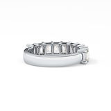 Half Eternity Wedding Band with 2.26 TCW Emerald Cut Moissanite – Yellow, White, or Rose Gold