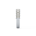 Half Eternity Wedding Band with 2.26 TCW Emerald Cut Moissanite – Yellow, White, or Rose Gold