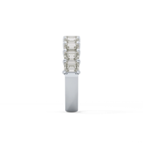 Half Eternity Wedding Band with 2.26 TCW Emerald Cut Moissanite – Yellow, White, or Rose Gold