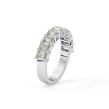 Half Eternity Wedding Band with 2.26 TCW Emerald Cut Moissanite – Yellow, White, or Rose Gold