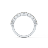 Half Eternity Wedding Band with 2.26 TCW Emerald Cut Moissanite – Yellow, White, or Rose Gold